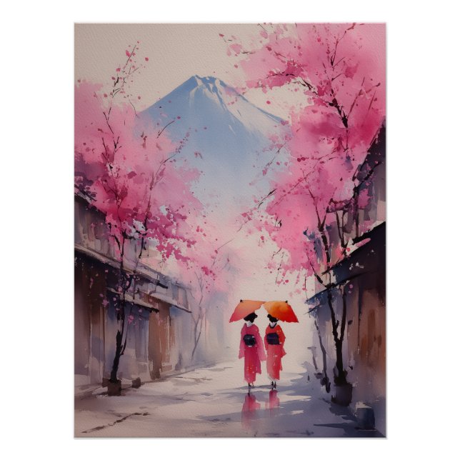 Póster Flores e Silêncio – Passeio sob o Sakura (Frente)