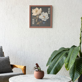 POSTER FLORES ELEGANTES BRANCOS DE PRIMAVERA VINTAGE HELL