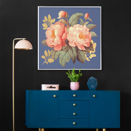 POSTER FLORES ELEGANTES DE PINCO DE VINTAGEM