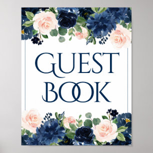 Poster Flores Elegantes Livro de Registro de Convidados