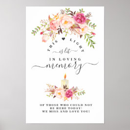 Poster Flores Elegantes Rosa Bege Em Placa de Lembrança A