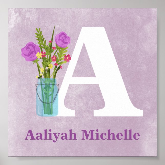 Póster Flores em Ball Mason Vase Cox Wall Art (Frente)