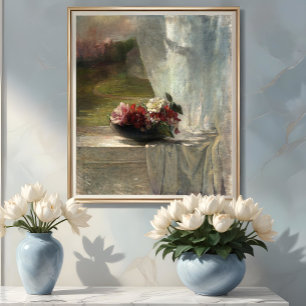 Poster Flores em borda de janela (c. 1861), John La Farge