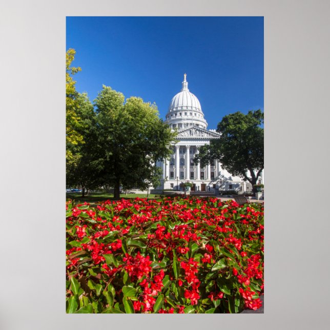 Póster Flores Em Frente Ao Capitólio Estatal (Frente)