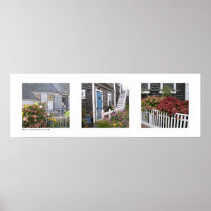 Póster Flores em Nantucket, Triptych de Massachusetts