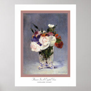 Poster Flores em um ~ de cristal Edouard Manet do vaso