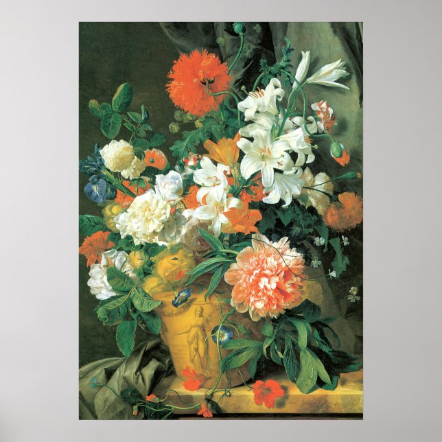 Poster Flores em um Terra Cotta Vase (Frente)