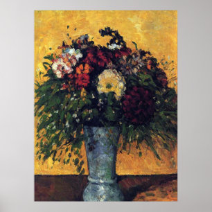 Poster Flores em um Vaso Azul - Paul Cezanne - c1877