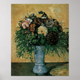 Poster Flores em um Vaso Azul por Paul Cezanne Vintage Ar