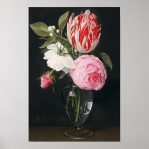Póster Flores em um vaso de vidro