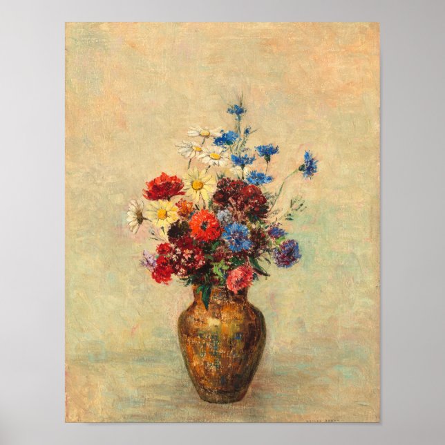 Poster Flores em um Vaso por Odilon Redon (Frente)