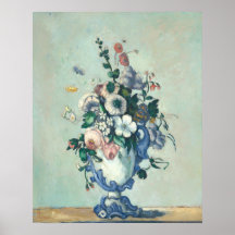 Flores em um Vaso Rococo - Paul Cézanne Fine Art