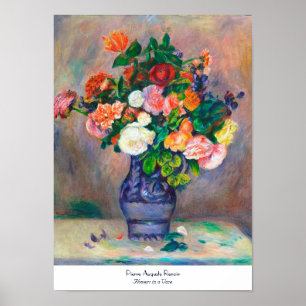 Póster Flores em uma pintura de Pierre Auguste Renoir do