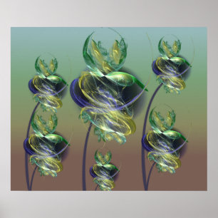 Póster Flores estrangeiras visionárias