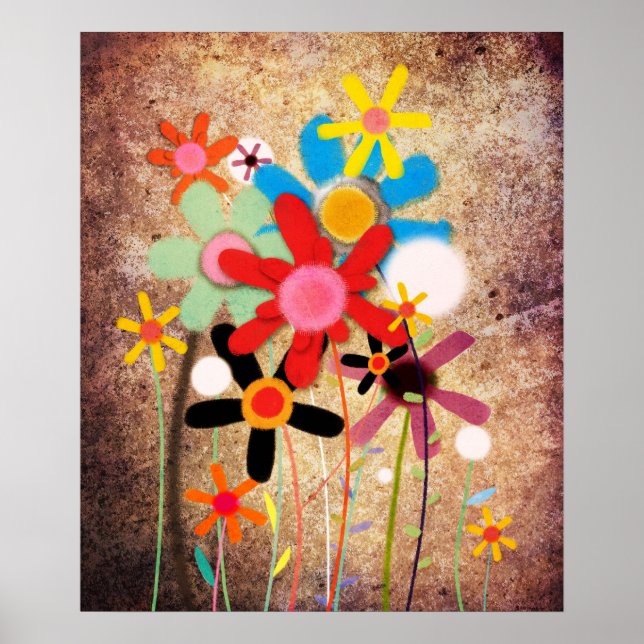 Póster Flores feitas à mão (Frente)