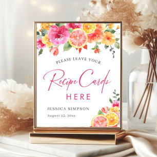 Poster Flores Festivas Brilhantes Citrus Bridal Card