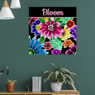 Poster Flores Florais Personalizadas de Arte Popular Capr