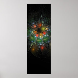 Poster Flores fractais de fantasia macias e ternas