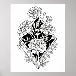 Poster Flores Geométricas Marigold