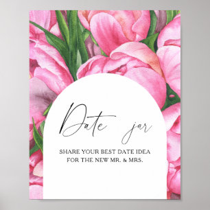 Poster Flores - ideias noturnas. Jogo de bridela com data