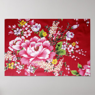Póster Flores japonesas do quimono
