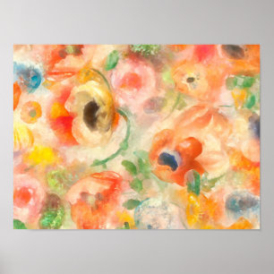 Poster Flores Laranjas de Primavera