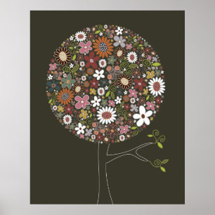 Póster Flores Lindas da Primavera Árvore Pop Arte Caprich