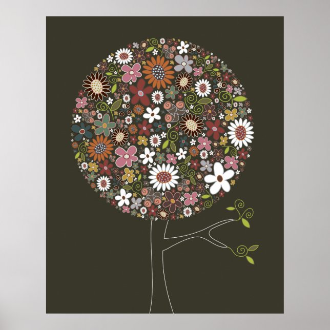 Póster Flores Lindas da Primavera Árvore Pop Arte Caprich (Frente)