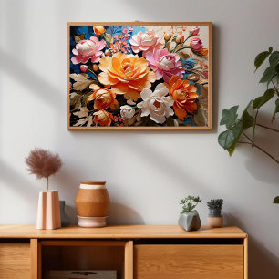 Poster Flores Mágicas - Bela Pintura AI