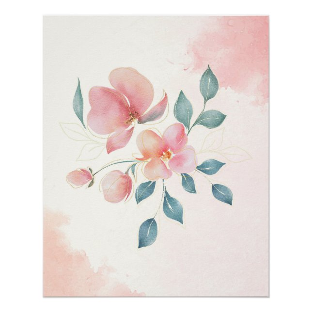 Póster Flores Modernas Minimalistas (Frente)