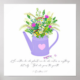 Poster Flores na água podem Deus dá o crescimento