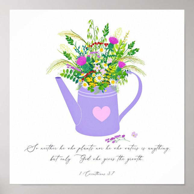 Poster Flores na água podem Deus dar crescimento (Frente)