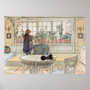Poster Flores na janela, 1895, por Carl Larsson