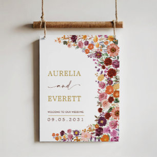 Poster Flores Negrito Queda Casamento de Flor Selvagem Be