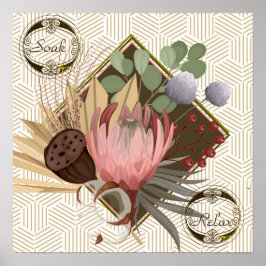 Poster Flores no Frame Text Relaxe Relaxe Fundo Moderno