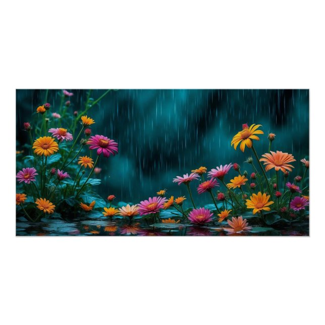 Póster Flores no Poster Rainy Garden (Frente)