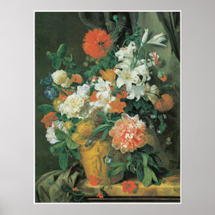 Poster Flores no terra de A - 1720s do vaso do cotta