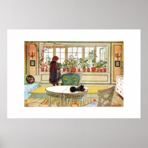 Poster Flores no Windowsill por Carl Larsson