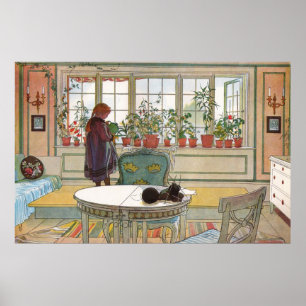Póster Flores no Windowsill por Carl Larsson