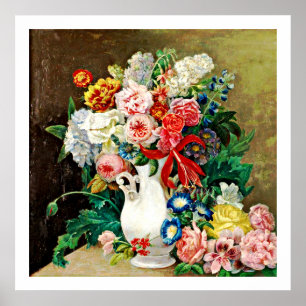 Poster Flores num Vase Paulus Theodorus van Brussel