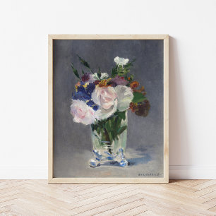 Poster Flores num Vaso Cristal   Édouard Manet