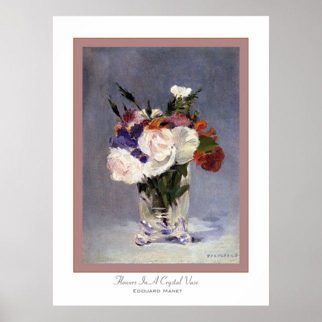 Poster Flores Numa Maneta De Edouard Vase Cristal (Frente)