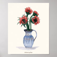 Flores numa Vase Watercolor