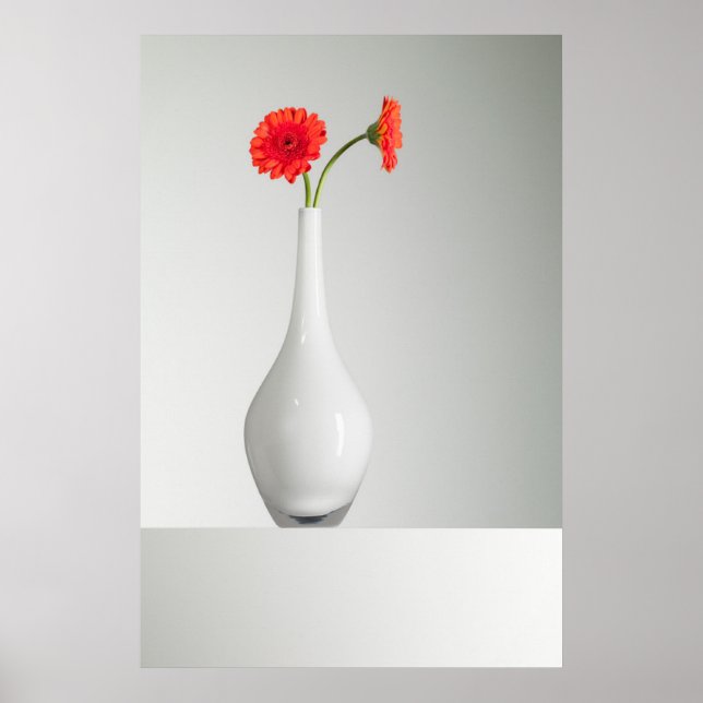 Poster Flores | Orange Gerbera em Vase (Frente)
