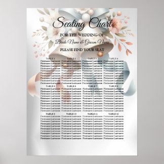 Poster Flores para casamentos Belts Azuis Rosa Bonitos Be
