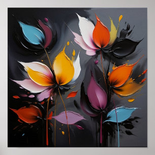 Poster Flores - Pintura De Óleo (Olho Vazio, Texturizado)