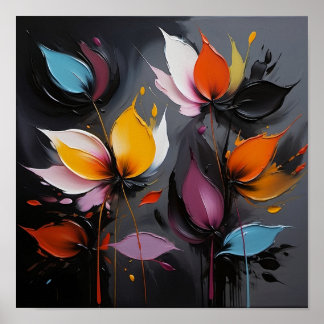 Poster Flores - Pintura De Óleo (Olho Vazio, Texturizado)