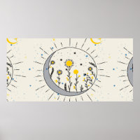 Flores planeiam o sol e a arte gráfica da lua