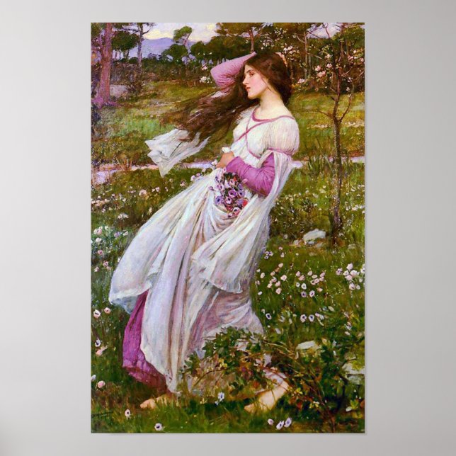 Póster Flores por John William Waterhouse (Frente)