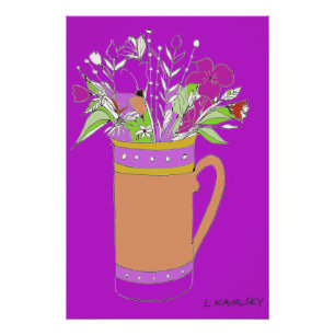 Póster Flores Puras Brilhantes Coloridas Num Poster De Ca
